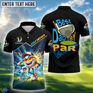 BlueJose Best Dad By Par Golf Father Shirt, Custom Name Golf 3D Shirts