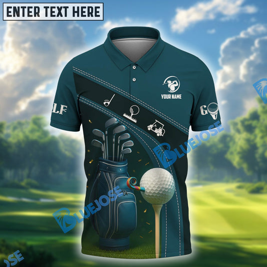 BlueJose Let’s Par Tee Golf Shirts, Custom Name & Team Name 3D Shirts