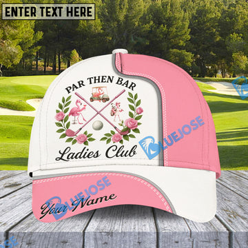BlueJose Par Then Bar Ladies Club Golf Cap, Personalized Name Pattern 3D Classic Cap
