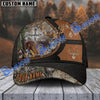 BlueJose Hunting Deer Cross Leather Black And Brown Pattern Multicolor Personalized Cap