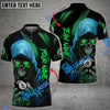 BlueJose Billiards Ball 8 Grim Reaper Skull Personalized Name Shirt (6 Colors)