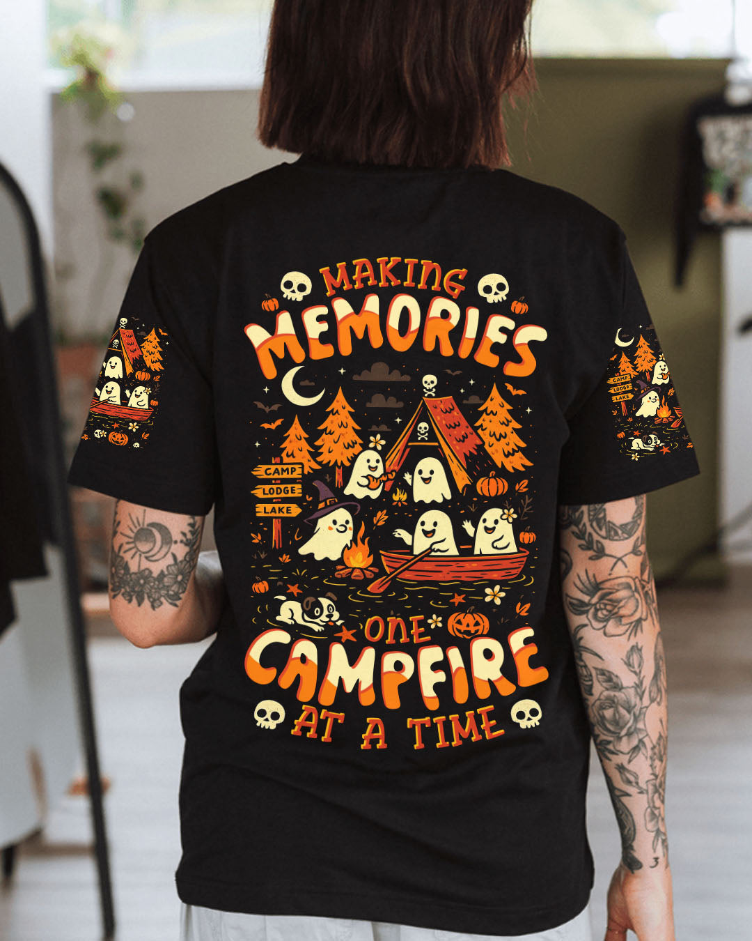 MAKING MEMORIES ONE CAMPFIRE AT A TIME BOO HALLOWEEN ALL OVER PRINT - TLTR1607252