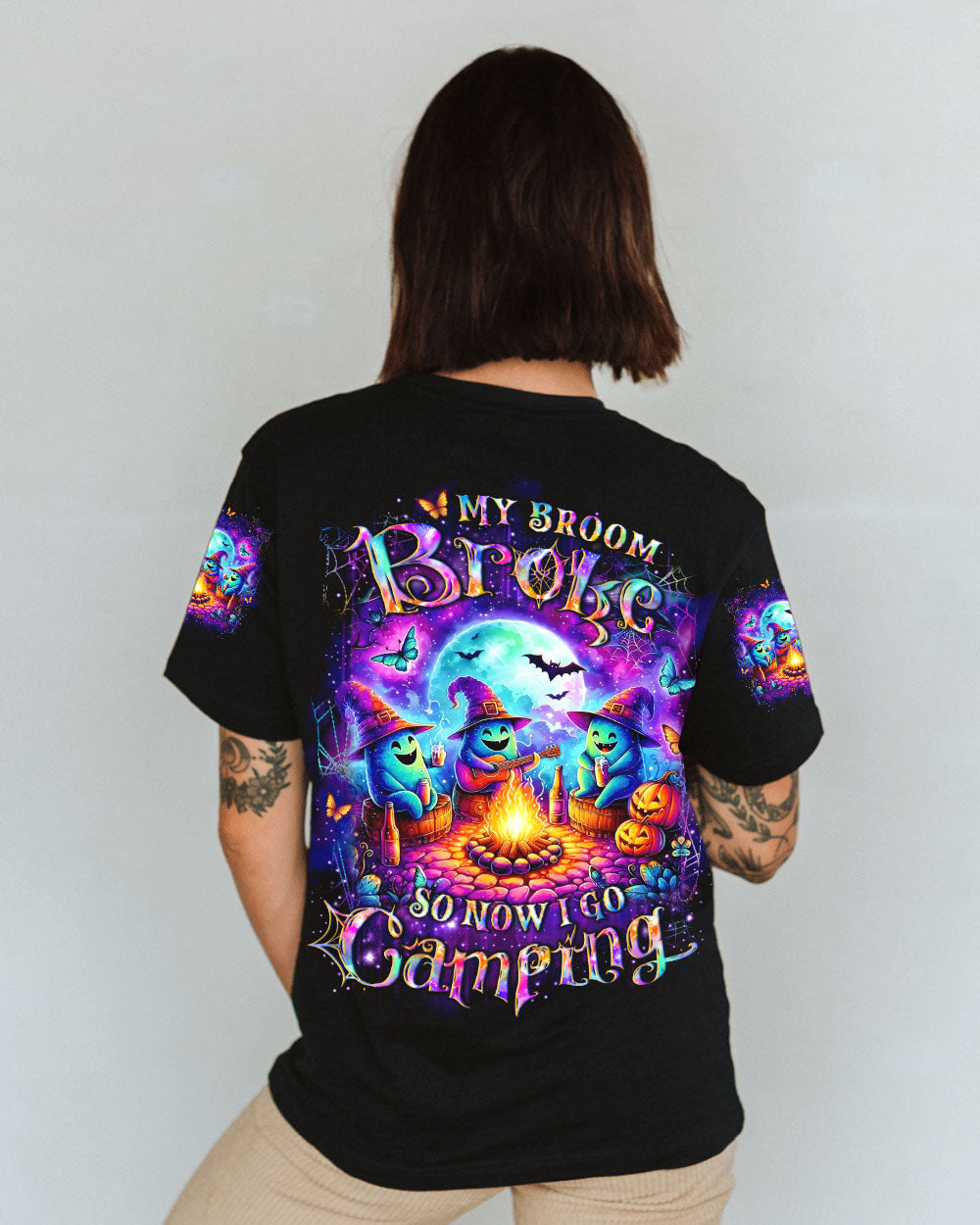 MY BROOM BROKE SO NOW HALLOWEEN CAMPING ALL OVER PRINT - YHLT0708241