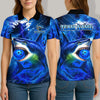 BlueJose Bowling And Pins Storm Shark Design Customized Name, Team Name 3D Shirt (4 Colors)