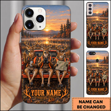 BlueJose Deer Hunting Friends Tailgate Sunset Adventure Personalized Name 3D Phone Case