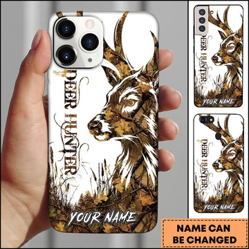 BlueJose Deer Hunting Camo Silhouette Autumn Forest Multiple Options Personalized Name Phone Case