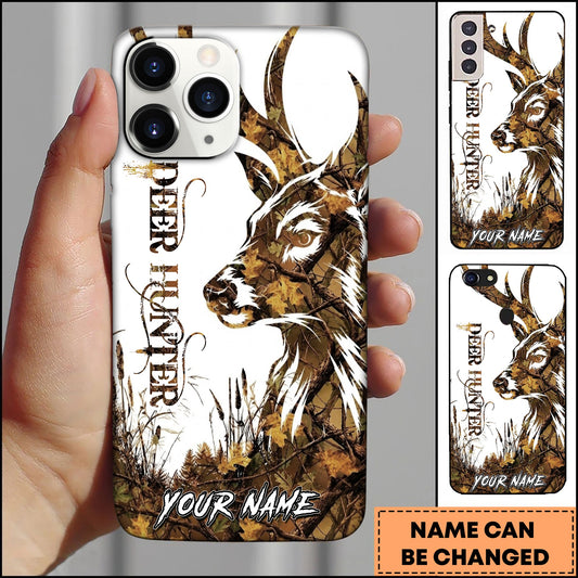 BlueJose Deer Hunting Camo Silhouette Autumn Forest Multiple Options Personalized Name Phone Case