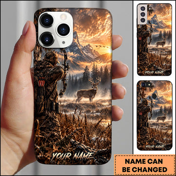 BlueJose Hunting Mountain Lake Hunter Wilderness Personalized Name 3D Phone Case (3 animals)