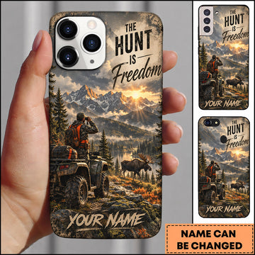 BlueJose Hunting Freedom ATV Hunter Mountain Wilderness Personalized Name 3D Phone Case