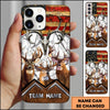 BlueJose Personalized Deer Hunting Phone Case with Rustic American Flag, Antler Skull, Forest Camo and Custom Team Name (8 Colors)