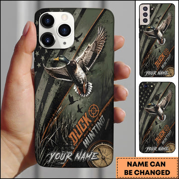 BlueJose Duck Hunting Flying Mallard Outdoor Hunter Graphic Multiple Options Personalized Name Phone case