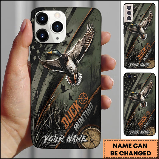 BlueJose Duck Hunting Flying Mallard Outdoor Hunter Graphic Multiple Options Personalized Name Phone case