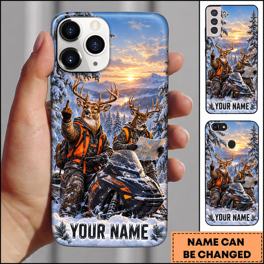 BlueJose Deer Hunting ATV Snow Mountain Adventure Personalized Name 3D Phone Case