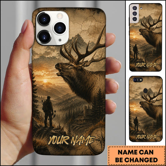 BlueJose Hunting Elk Mountain Sunset Personalized 3D Phone Case