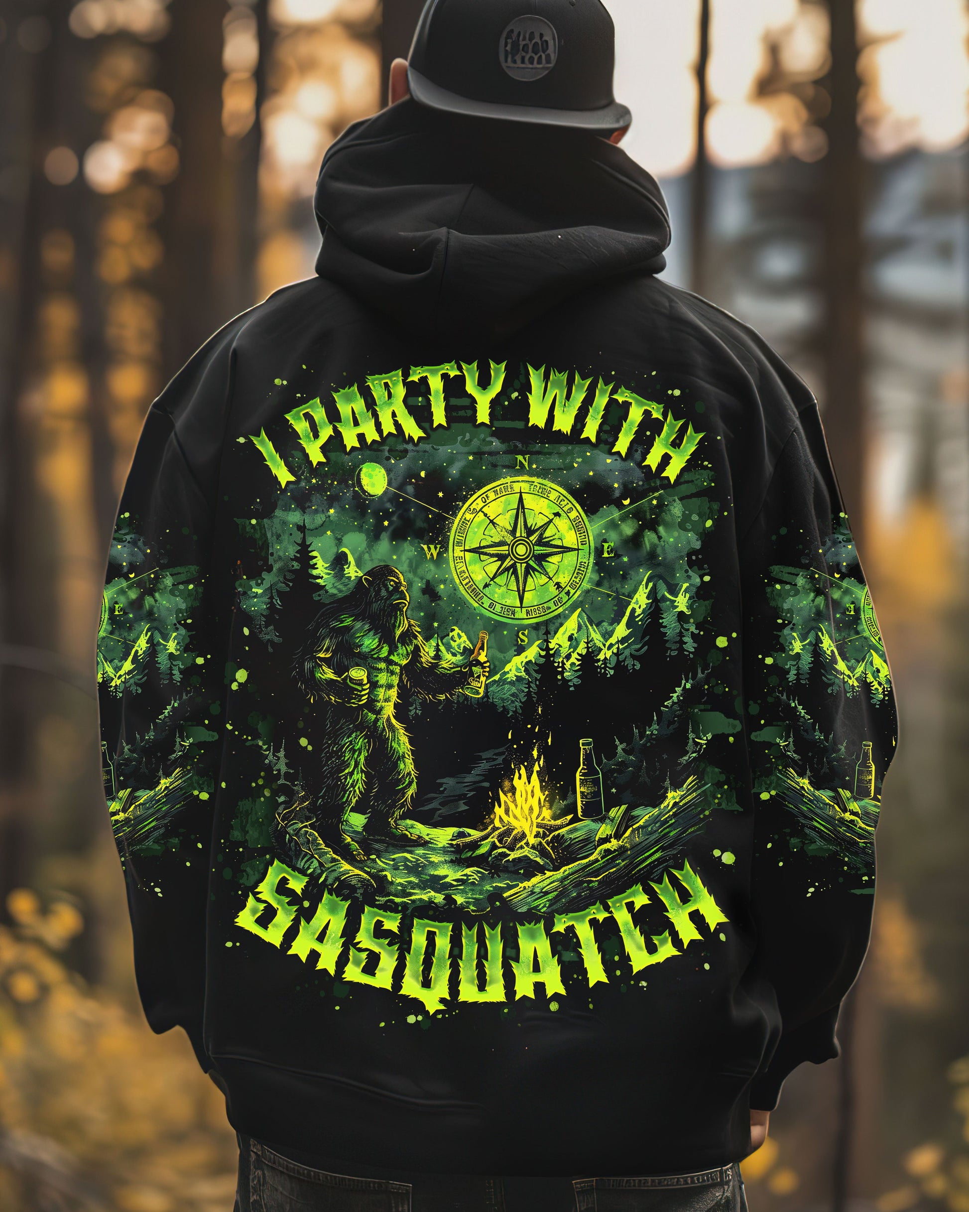 I PARTY WITH SASQUATCH BIGFOOT ALL OVER PRINT - TLNO2002252