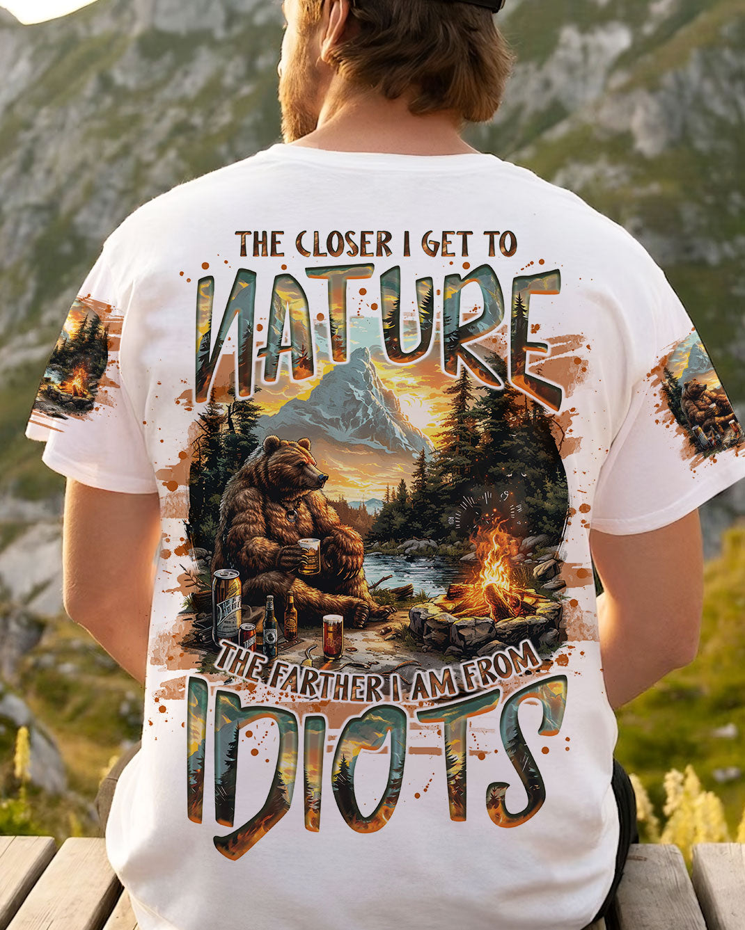 THE CLOSER I GET TO NATURE BEAR ALL OVER PRINT - TLNO2307242