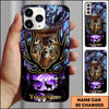 BlueJose Hunting Phone Case Majestic Buck Antler Frame Full Moon Forest Camo Scene Personalized Name Phone Case (4 colors)