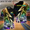 BlueJose Bowling And Pins Flame Smoke Customized Name 3D Shirt ( 6 Colors)