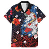 BlueJose Hibiscus and Koi Fish Polynesian Pattern Hawaiian Shirt