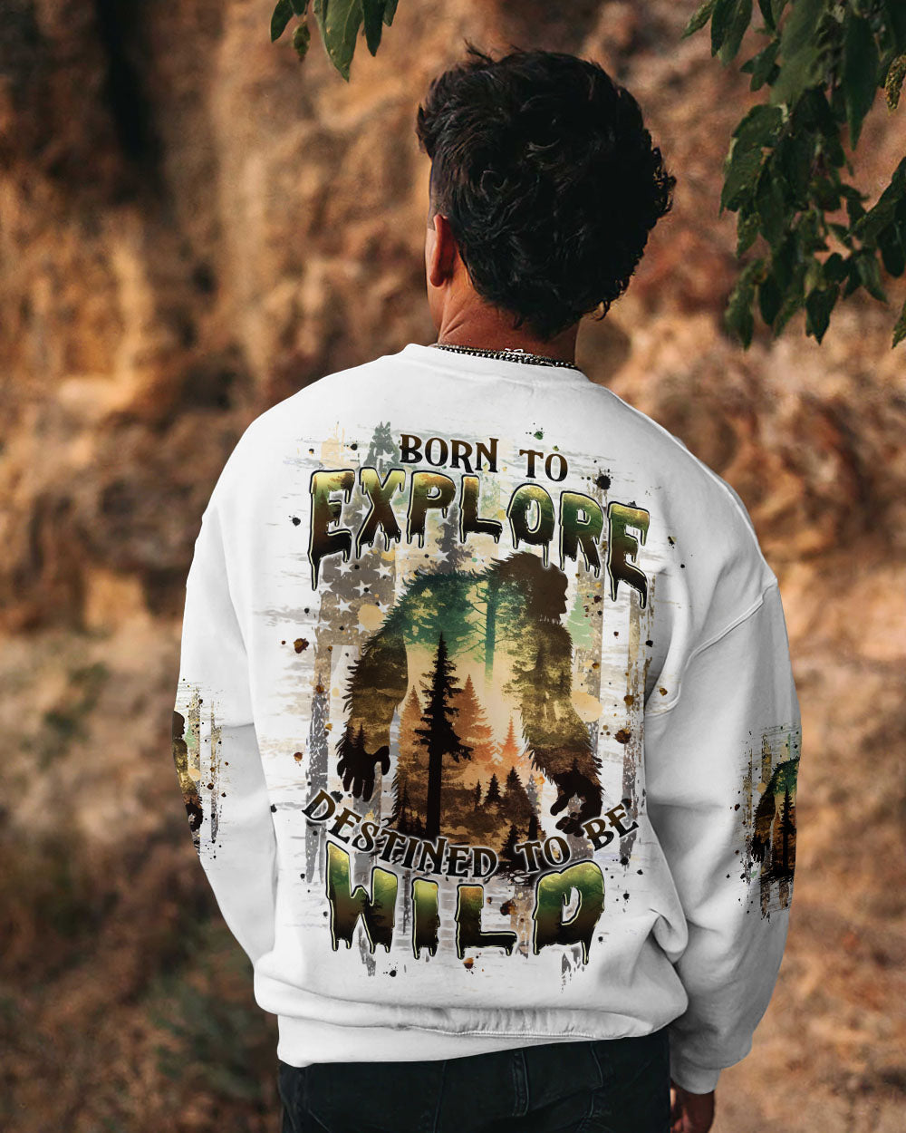 BORN TO EXPLORE DESTINED TO BE WILD BIGFOOT ALL OVER PRINT - TLPQ1309243