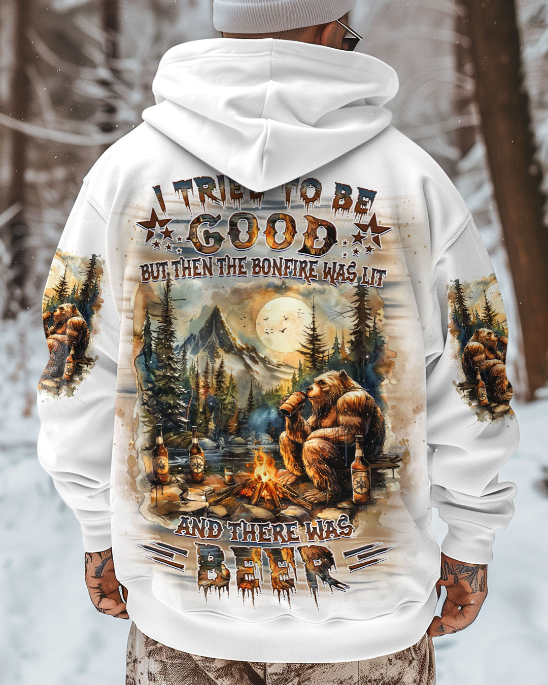 I TRIED TO BE GOOD BUT THEN THE BONFIRE ALL OVER PRINT - YHDU1712243