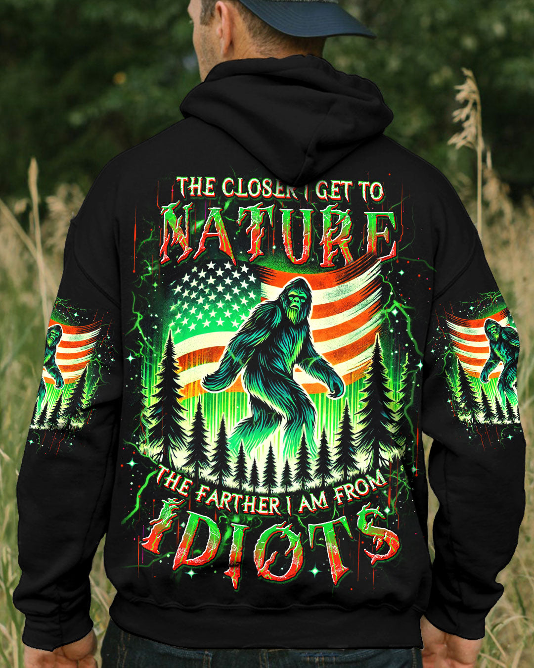 THE CLOSER I GET TO NATURE BIGFOOT ALL OVER PRINT - TLDU1211243