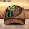 BlueJose Moose Hunting Brown Leather Pattern Personalized Name Cap (5 Colors)