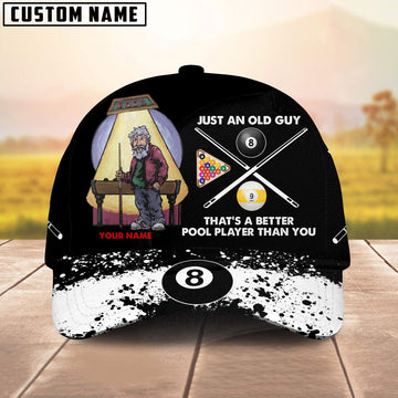 BlueJose Billiard Lover Personalized Name 3D Over Printed Cap