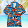 Custom Fire Engine Photo Hawaiian Shirt, Gift For Firefighter