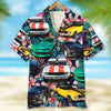 Custom Muscle Car Photo Hawaiian Shirt, Tropical Plants And Hibiscus Flowers Pattern, Summer Gift