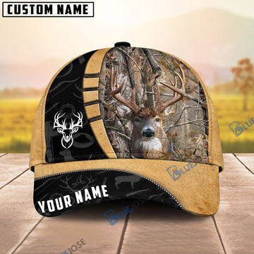BlueJose Deer Hunting Black & Yellow Personalized Name Cap