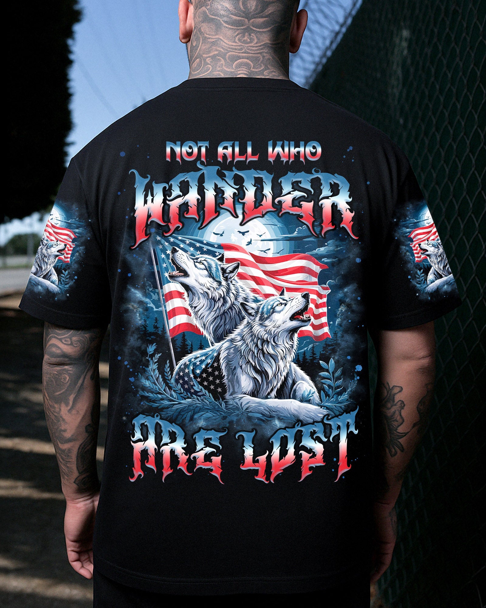NOT ALL WHO WANDER ARE LOST WOLF ALL OVER PRINT  - TLNZ1007252