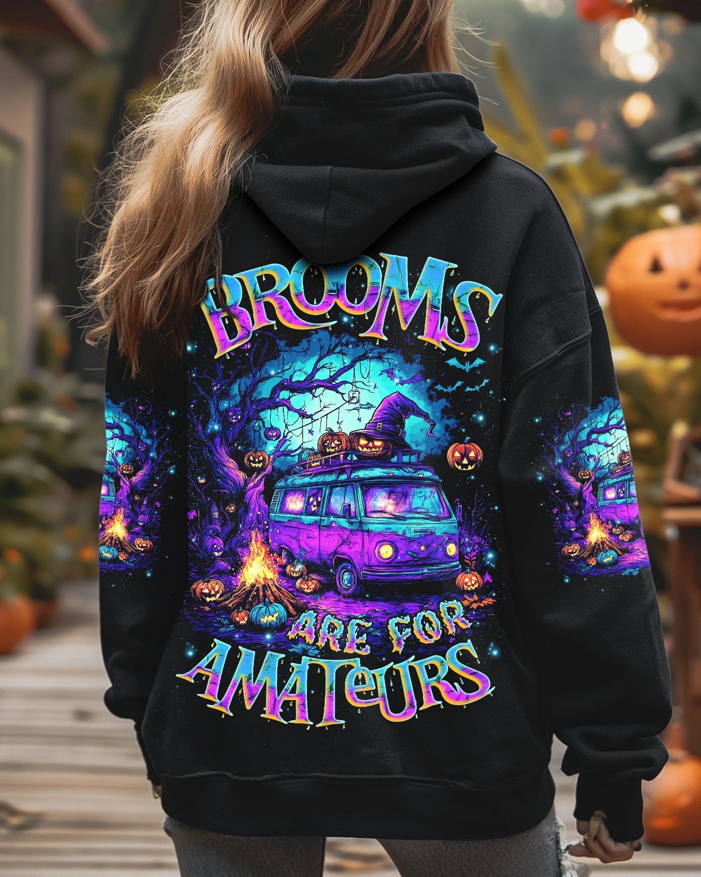BROOMS ARE FOR AMATEURS HALLOWEEN ALL OVER PRINT - TLNZ2407251