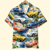 Custom Muscle Car Photo Hawaiian Shirt, Custom Up To 5 Photos, Gift For Car Lovers