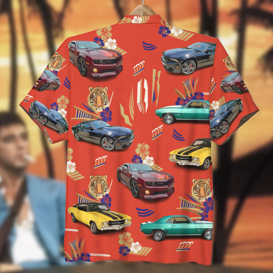 Custom Classic Car Photo Hawaiian Shirt, Gift For Car Lovers