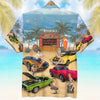 Custom Muscle Car Photo Hawaiian Shirt, Sexy Girls Sitting On Cars, Beach Pattern