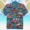 Custom Fire Engine Photo Hawaiian Shirt, Gift For Firefighter