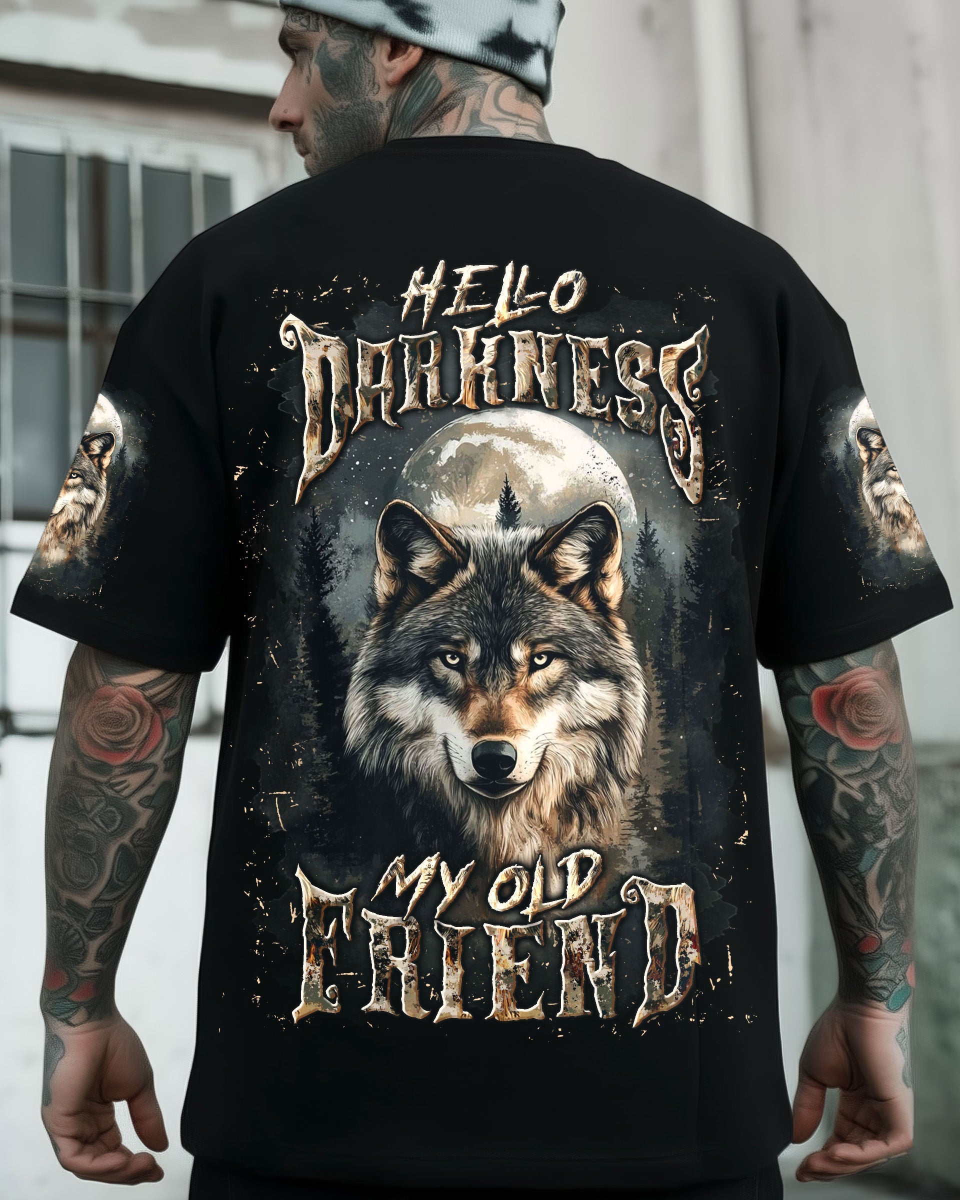 HELLO DARKNESS MY OLD FRIEND WOLF ALL OVER PRINT - YHLN1615252