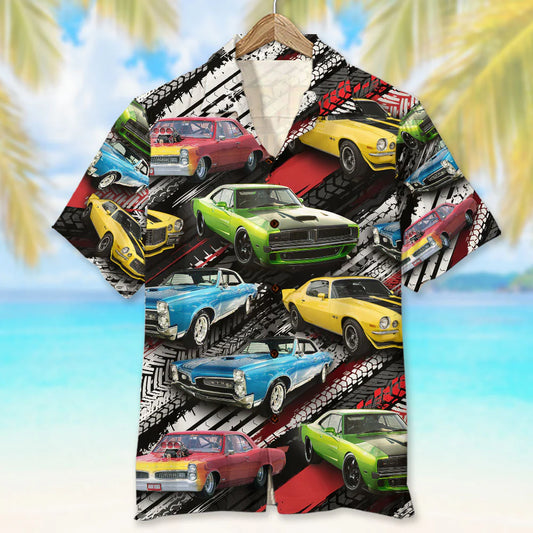 Not Old Just Vintage Authentic - Custom Classic Car Photo Hawaiian Shirt - Gift For Car Lovers