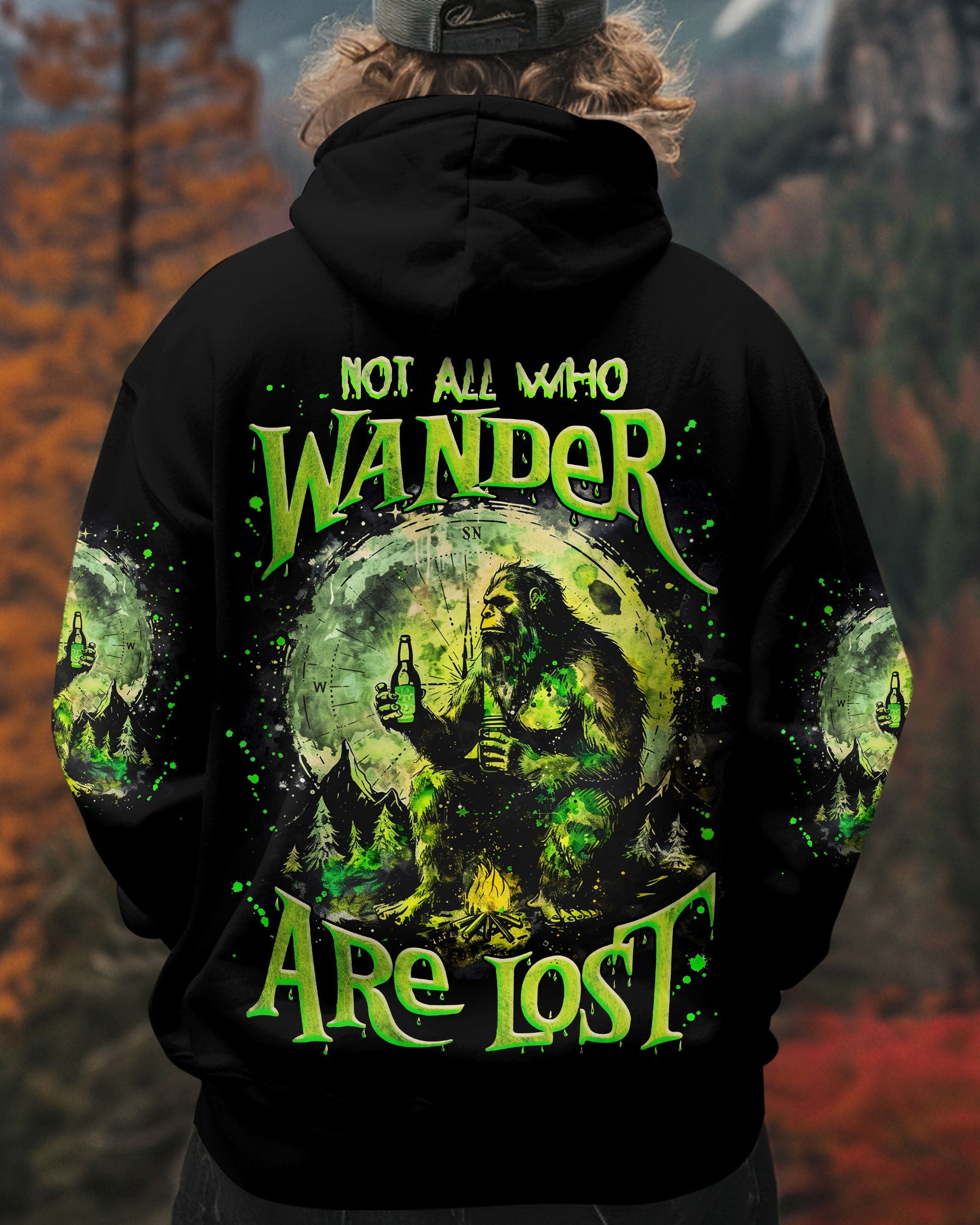 NOT ALL WHO WANDER ARE LOST BIGFOOT COMPASS ALL OVER PRINT -  TLNZ1002253