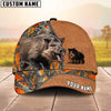 BlueJose Orange Hunting Season Pattern Personalized Name Cap