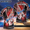 BlueJose Bowling And Pins Dejavu Drift Multicolor Customized Name 3D Shirt (4 Colors)