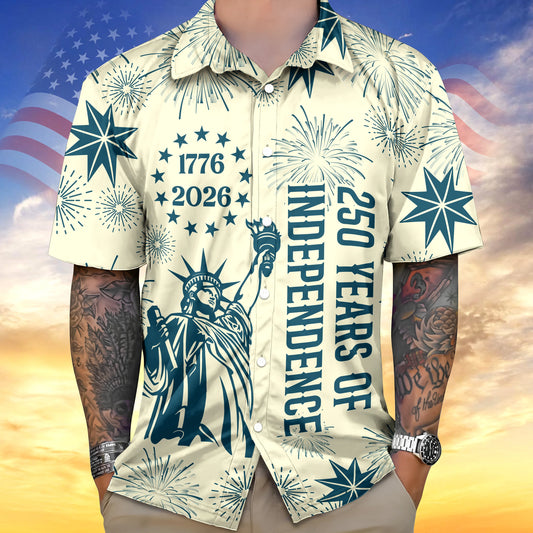 BlueJose Personalized USA 250 Years of Independence 1776-2026 Hawaii Shirt