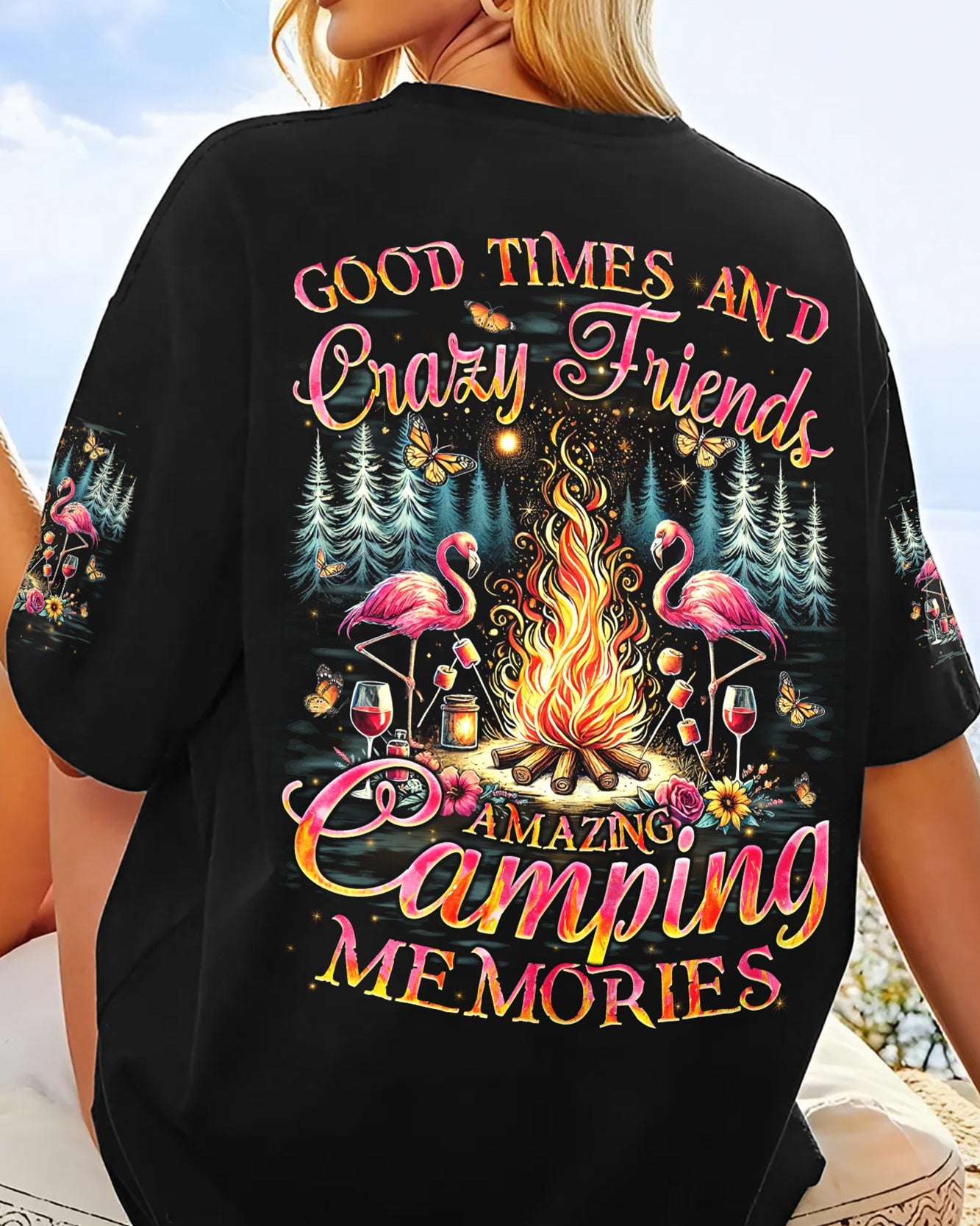 AMAZING CAMPING MEMORIES FLAMINGO ALL OVER PRINT - TYQY2106244
