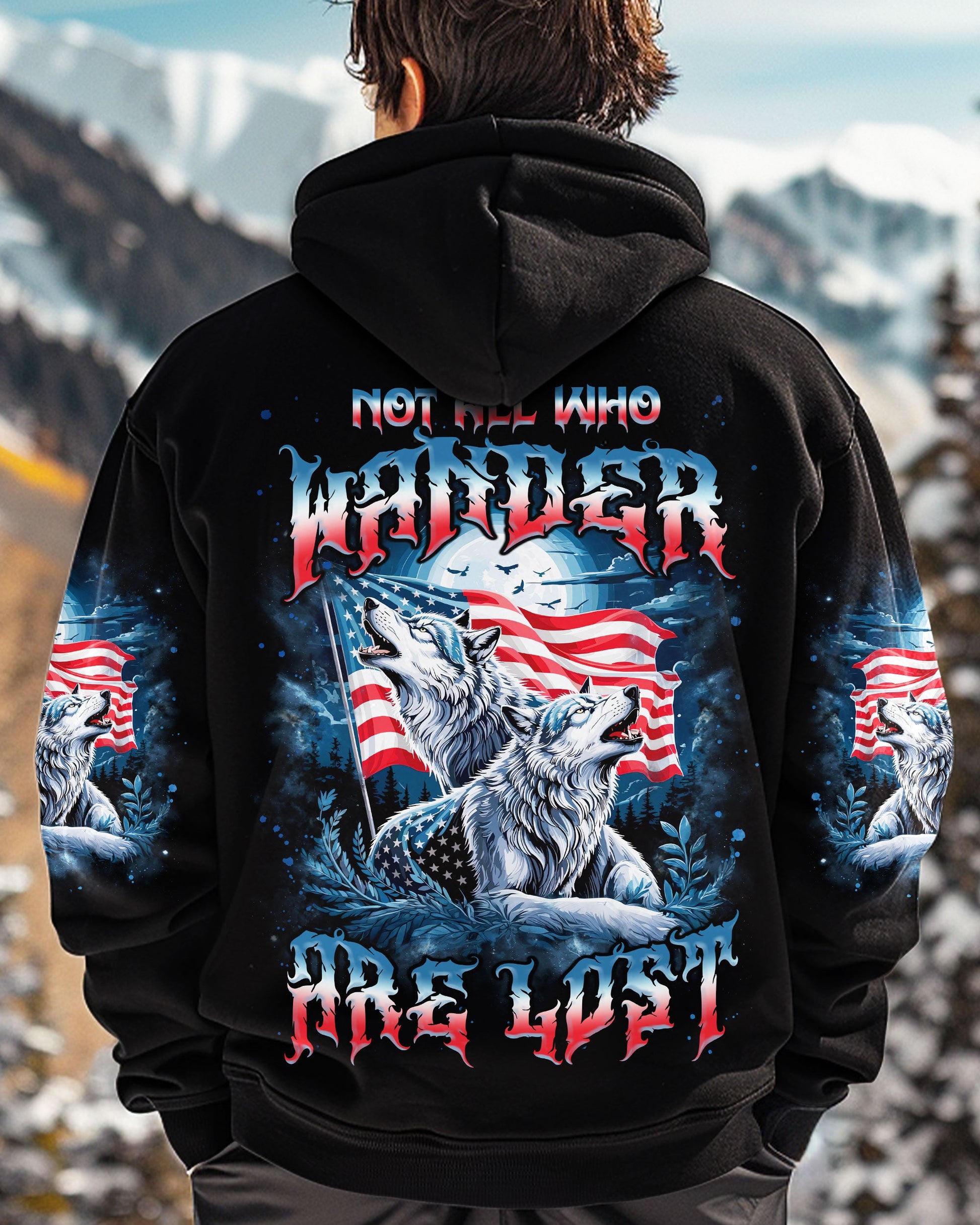 NOT ALL WHO WANDER ARE LOST WOLF ALL OVER PRINT  - TLNZ1007252