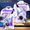 BlueJose Bowling And Pins Lines Pattern Customized Name 3D Shirt ( 6 Colors)