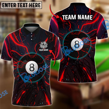 BlueJose Billiards Ball 8 Abstract Tentacle Personalized Name, Team Name Unisex Shirt ( 4 Colors )