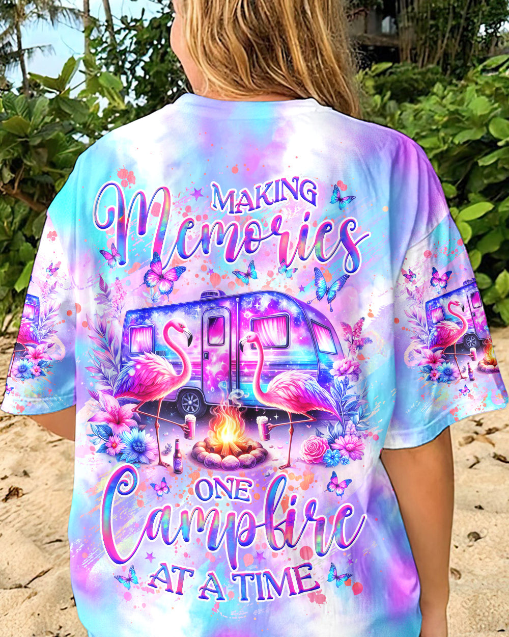 MAKING MEMORIES ONE CAMPFIRE AT A TIME FLAMINGO ALL OVER PRINT - YHHG1305241