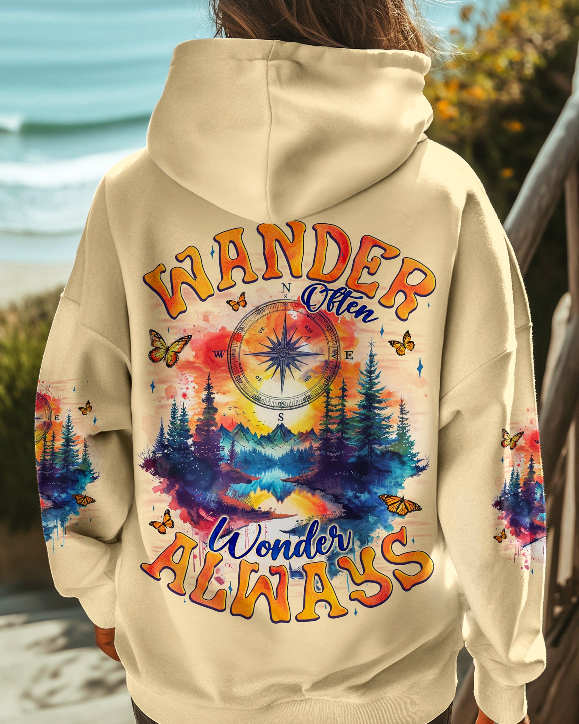 WANDER OFTEN WONDER ALWAYS COMPASS ALL OVER PRINT - TYQY2709243