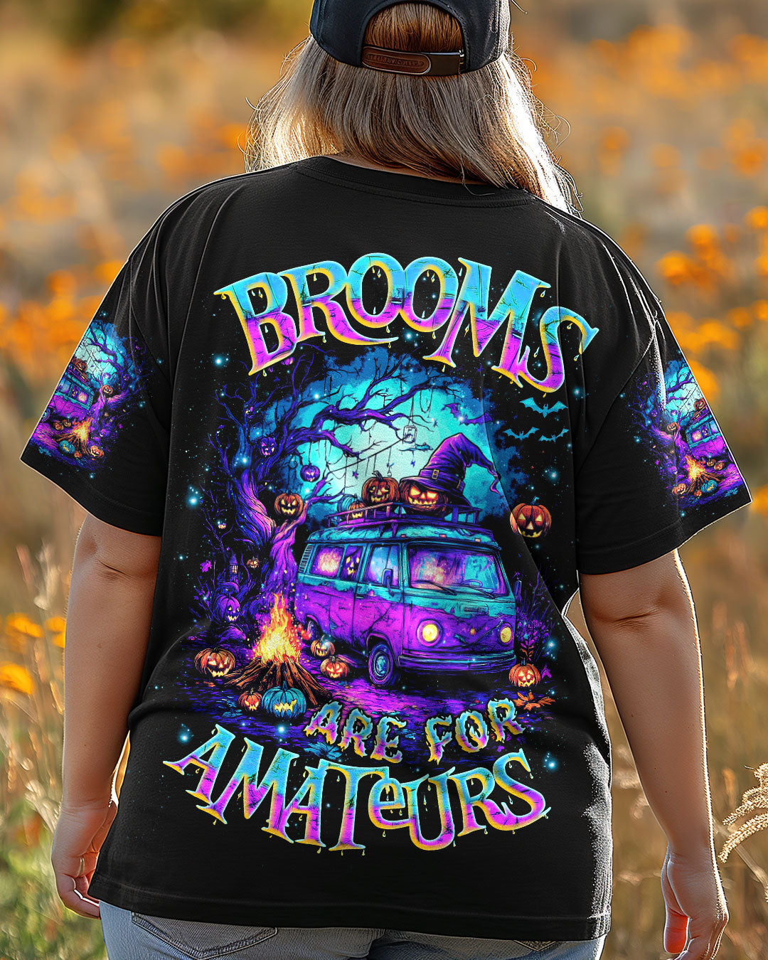 BROOMS ARE FOR AMATEURS HALLOWEEN ALL OVER PRINT - TLNZ2407251